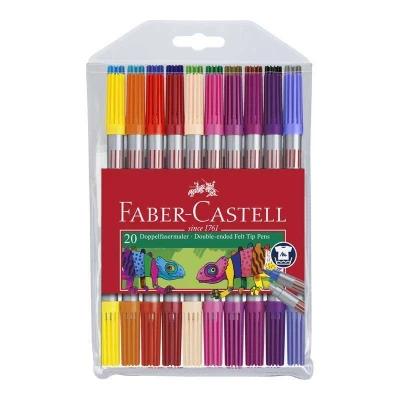 Imagen de Rotulador doble punta 20 colores Faber Castell
