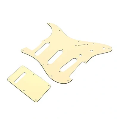 Imagen de Alnicov Golpeador de 11 agujeros Stratocaster Sss para guitarra Fender Standard Strat, color crema