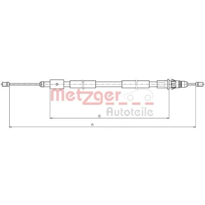 Imagen de METZGER 10.4657 Cable de Freno Mano Atrás izquierda 1860/1645 Discos COFLE