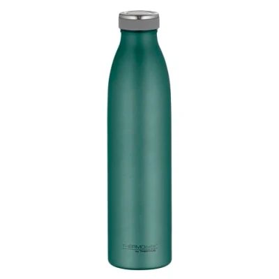 Imagen de THERMOcafé by THERMOS TC Bottle Moss Green mat 0,75 l, termo de acero inoxidable resistente al carbono, 12 h caliente 24 frío, a prueba fugas, para escuela, viajes y oficina