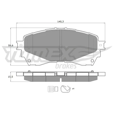 Imagen de TOMEX brakes TX 17 41 Juego de pastillas freno Eje delantero con avisador acústico desgaste accesorios MAZDA: 6 Berlina, Familiar