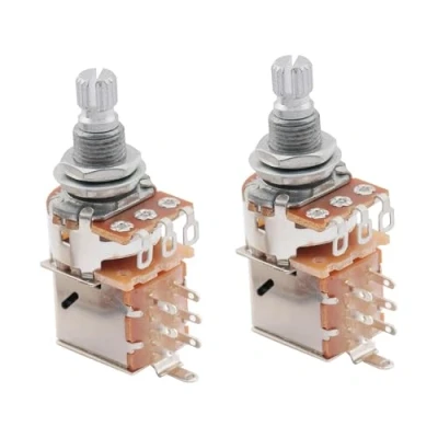 Imagen de Musiclily Métrico 250K Potenciómetros Push Pull Audio Split Shat Poti para Guitarra Eléctrica Bajo (2 piezas)