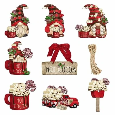 Imagen de Adornos Arbol Navidad Madera,24 Piezas Madera,Adornos de Madera,Decoracion Madera