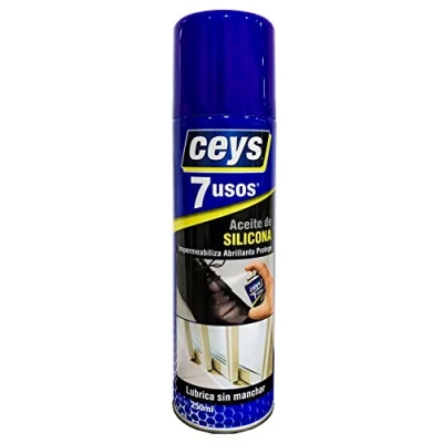 Imagen de Ceys Aceite de Silicona 7 usos Lubrica sin manchar Impermeabiliza, abrillanta y proteje 250 ML