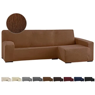 Imagen de GFD Funda de Sofá Chaise Long, Protectora Longue L Tela Elástica Ajustable, Resistente Perros Gatos Mascotas (Chocolate, Derecha)