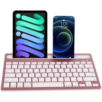 Imagen de Teclado Inalámbrico Multidispositivo Klack Recargable Bluetooth De 2 Canales En Español (incluye Ñ) Rosa