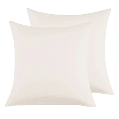 Imagen de Funda de Almohada 100% Microfibra 65 x 65cm, Juego 2 Fundas Extra Suave Hipoalergénicas Transpirable Beige
