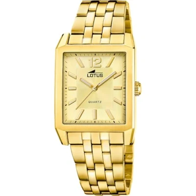 Imagen de LOTUS Reloj Hombre 18984/2 Square Series Caja de Acero Inoxidable 316l Dorado Correa
