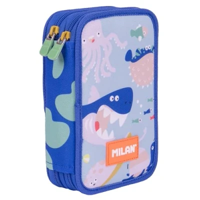 Imagen de Plumier Milan 2 Pisos Con Contenido Serie Especial Blue Odyssey
