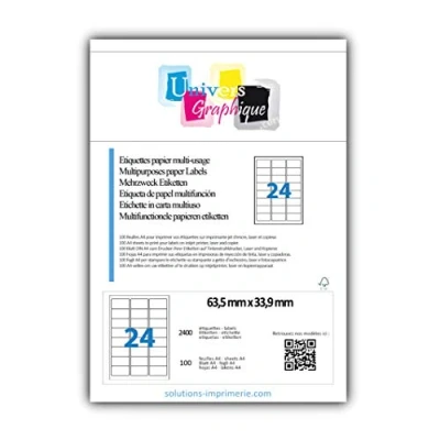 Imagen de 2400 etiquetas 63,5 x 33,9 mm L7159 etiqueta multiuso para impresora O 100 tableros de 24 etiquetas(l7159) bolsa Fabricante: universo gráfico® FACTURA CON IVA