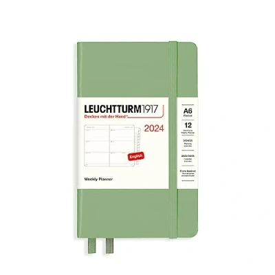 Imagen de LEUCHTTURM1917 367634 Agenda semanal de bolsillo (A6) 2024, 12 meses, salvia, inglés