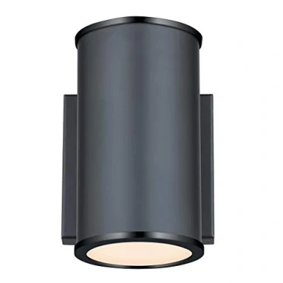 Imagen de Westinghouse Lighting iluminación 6581140 Aplique para exteriores de una sola luz Marius con LED regulable, acabado negro mate vidrio esmerilado