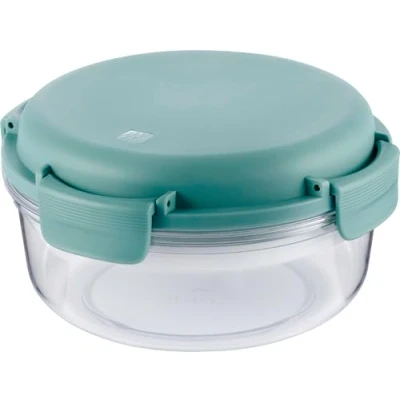 Imagen de Zwilling Lunchtime Fiambrera con acumulador de frío, caja redonda a prueba fugas, para ensalada, 18 cm, 1 l, escuela, trabajo, picnic, viajes, camping, color verde