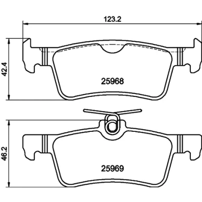 Imagen de HELLA 8DB 355 021 701 Juego de pastillas freno no preparado para indicador desgaste PEUGEOT: 308 II Hatchback, SW 2