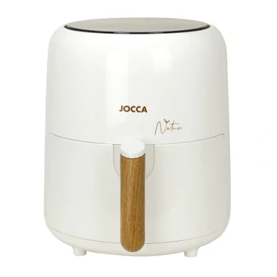 Imagen de JOCCA Freidora de Aire Caliente 3,8L Linea Nature Blanca Sin Aceite Air Fryer 3,8 Litros Temporizador Temperatura Ajustable Cocina Sana 1450W Pantalla LED Tactil Ahorro Energía