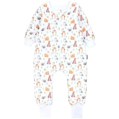 Imagen de TupTam Saco de Dormir con Mangas y Piernas Bebés 2.5 Tog, SHU01 Animales del bosque Búho Ciervo Erizo Zorro Beige Marrón, 104 110