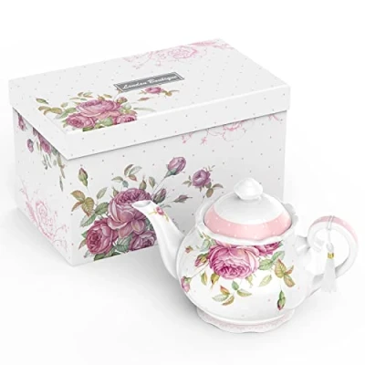 Imagen de tetera grande, jarra de leche y azucarero, juego porcelana, caja regalo 1300 ml (solo tetera)