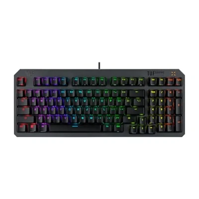 Imagen de ASUS TUF Gaming K3 Gen II Teclado Compacto de 97 Teclas, interruptores optomecánicos RGB, Junta Silicona, Espuma amortiguadora, Sellado IP57, Placa Superior extraíble y Aura Sync, AZERTY