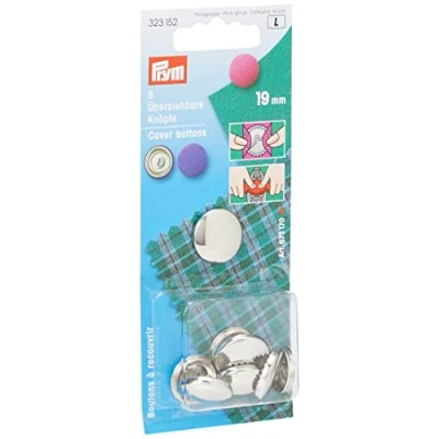Imagen de Prym Cover Buttons, Metal, Silver, 19 mm