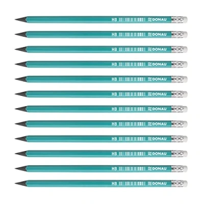Imagen de OFFICER PRODUCTS DONAU 7381001PL 99 Lápiz sintético con goma de borrar HB 12 piezas/Lápices/Color: Verde