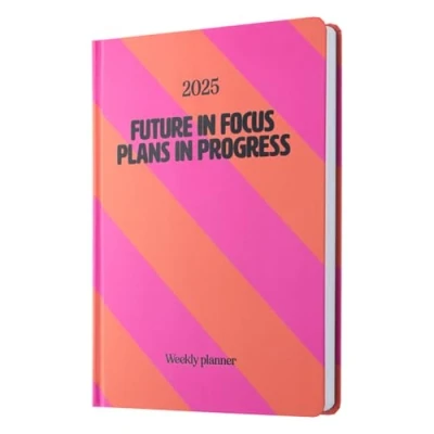 Imagen de Grupo Erik Agenda 2025 semana vista vertical A5 rosa y naranja, anual l Agendas 2025, con pegatinas