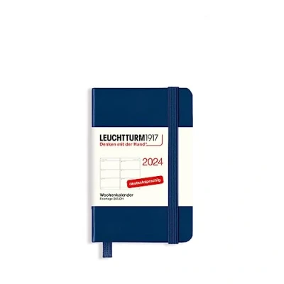 Imagen de LEUCHTTURM1917 367643 Agenda semanal Mini (A7) 2024, azul marino, alemán, 12 meses