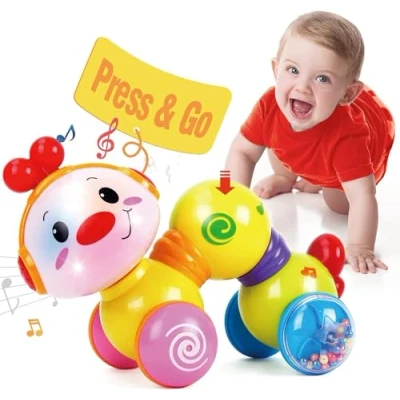 Imagen de CubicFun Musical Juguetes Bebes 6 12 Meses, Oruga Niños 1 año Press &amp; Go Juguete para Gatear con Luces y Sonidos, Regalos Originales 2 años