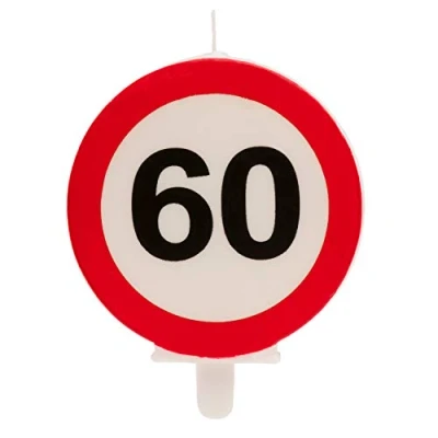 Imagen de Dekora Vela Cumpleaños con Señal de Prohibido para Decoracion Tartas Numero 60