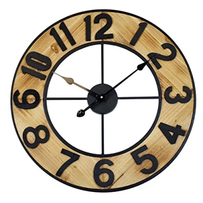 Imagen de Technoline Reloj de Pared analógico Grande WT1610, Cuarzo, Madera, XXL, diámetro 60 cm