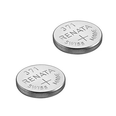 Imagen de 2 baterías Renata para reloj de pulsera 371 (SR920SW), hechas en suiza, óxido plata