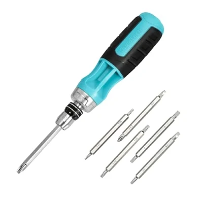 Imagen de DURATECH Destornilladores 12 en 1, Juego de Destornillador con 6 puntas Doble Cabeza Carga Rapida, Carraca, Trinquete Multi Torx, Phillips