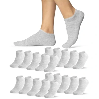 Imagen de sockenkauf24 Calcetines Tobilleros Mujer Gris 35 38 10 Pares Cortos Transpirables Algodón