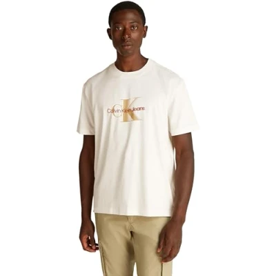 Imagen de Calvin Klein Jeans Monologo Shift TEE Camiseta estampada, Hombre, Talla: Small, Tofu