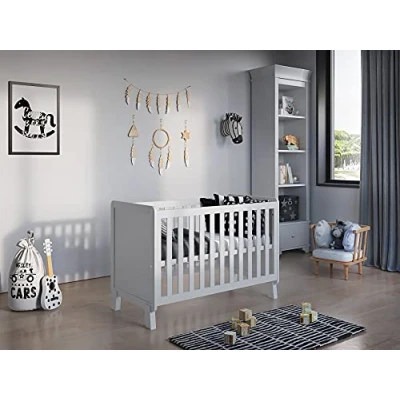 Imagen de Love For Sleep Cuna de bebé Madera, Blanco 120x60 cm con colchón Espuma y Funda Aloe Vera + Barrera Seguridad Madera