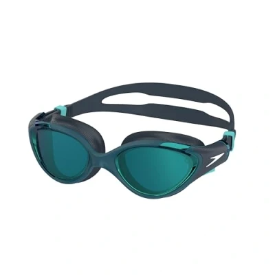 Imagen de Speedo Biofuse 2.0 Mirror Swimming Goggles, Female Design, Patented Adjust Mechanism, Anti Fog, Leak, Comfort Fit Gafas de natación para Mujer, Dark Teal/Cobalt/Emerald Mirror, One Size