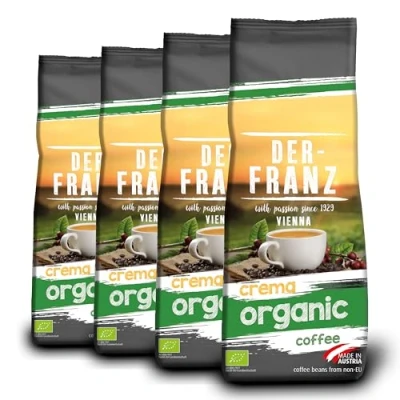 Imagen de Der Franz Crema de café orgánico UTZ, grano entero, 1000 g, el embalaje puede variar