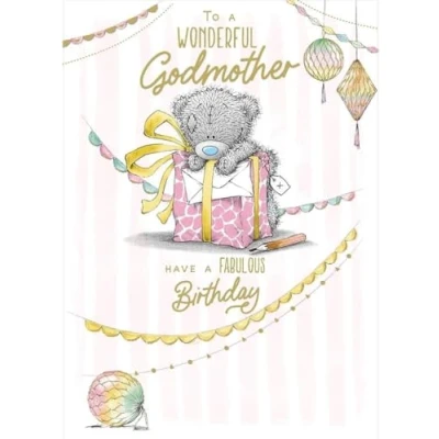 Imagen de Me to You Tatty Teddy Tarjeta de felicitación cumpleaños con texto en inglés &quot;To A Wonderful Godmother&quot;, colección oficial