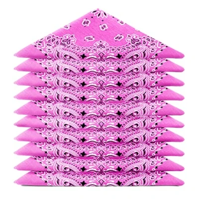 Imagen de ...KARL LOVEN EL BANDANA Lote de bandanas 100% Algodon primera calidad Paisley Panuelo Cabeza Cuello Bufanda Juego 10 Rosa (Modello Mandala)