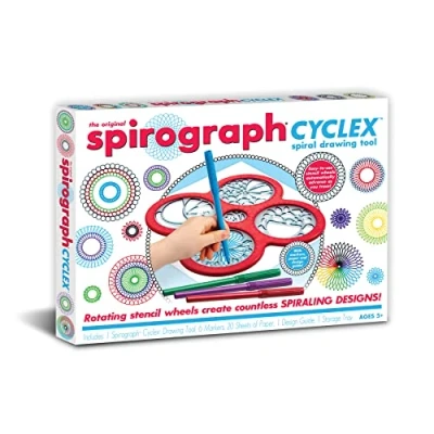 Imagen de Silverlit SPIROGRAPH Cyclex Ocio creativo ¡Creación de espirales infinitamente con ruedas giratorias! 1 forma, 6 rotuladores colores, guía realización y 20 hojas dibujo. A partir