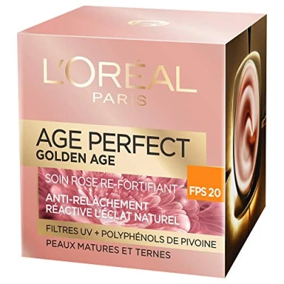 Imagen de L&#039;Oreal Paris Make up Designer Age Perfect Golden Soin Jour Rose Re Fortifiant FPS 20 Anti Relâchement &amp; Eclat Peaux Matures et Ternes 50 ml