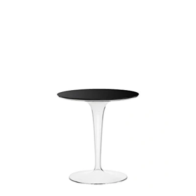 Imagen de Kartell Tip Top Mesa, Bambú, Parte superior de PMMA, Negro brillante, 48 x 50 52 cm, Pata Transparente