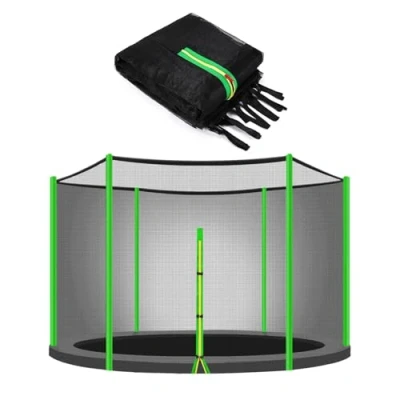 Imagen de ULTRAPOWER SPORTS Red de Seguridad Trampolín 244 305 366 397cm Reemplazo la del Cama elástica para 6/8 Postes Rectos Manguito PVC Verde 10FT 8