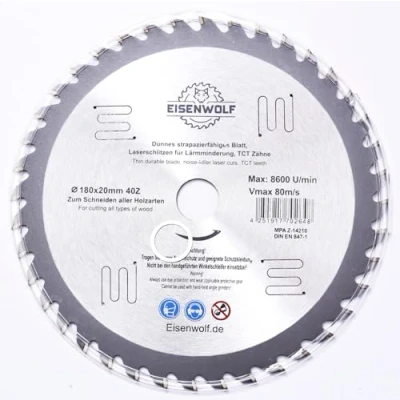 Imagen de Hoja de sierra circular para madera (180 x 20 mm, 40 dientes)