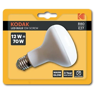 Imagen de Bombilla KODAK LED REFLECTORA R80 E27 960LM Calido 3000K 12W=70W NO Regulable