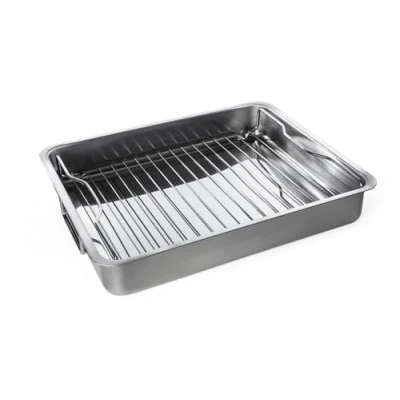 Imagen de IKEA Bandeja para asar con rejilla, acero inoxidable, 40 x 32 7 cm