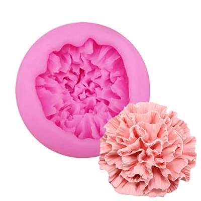 Imagen de molde de silicona 3D con diseño flores clavel para hacer velas, fondant, gelatina, chocolate, mousse, hornear, aromaterapia, yeso, arcilla polimérica, sugercraft tartas,