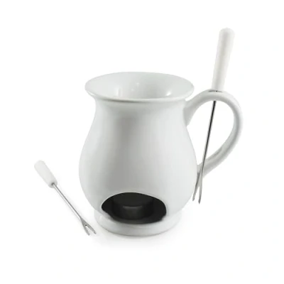 Imagen de Swissmar Indulge 4 Piece Chocolate Fondue Mug Set Juego de Tazas, Cerámica Acero Inoxidable