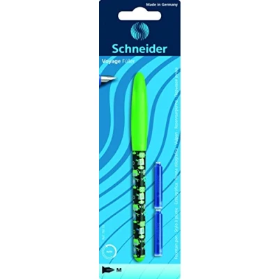 Imagen de Schneider Pluma estilográfica Voyage, talla M, surtidos, blíster con 2 cartuchos de tinta
