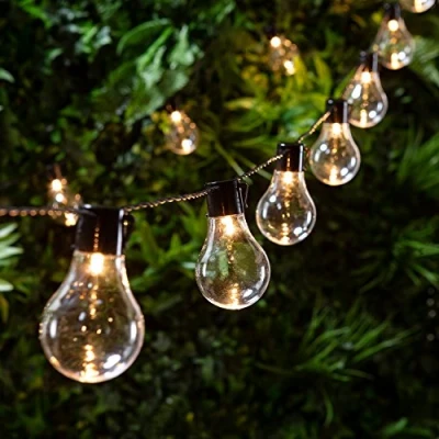 Imagen de Lights4fun Cadena de Luces con 20 Bombillas LED Blanco Cálido a Pilas para Interiores