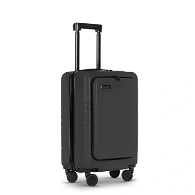 Imagen de ETERNITIVE Maletas de Viaje Cabina I Maleta ABS Tamaño: 55 x 35 24,5 cm Rígida con Cerradura TSA Ruedas 360, Soporte para Teléfono y Bebida Grafito